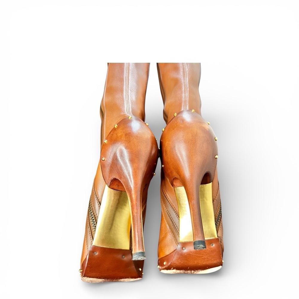 RARE Tom Ford For Gucci RW 2003 Over The Knee Brown Boots Runway Size 6.5/ 36.5 - Picture 8 of 12
